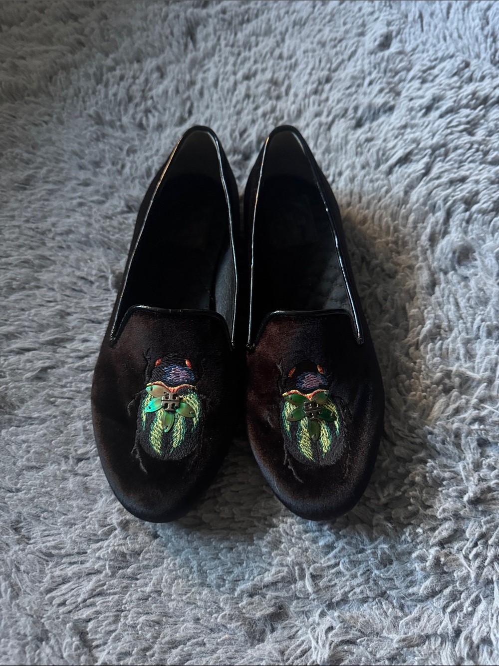 Tory Burch Easton Beetle Loafers Size 7.5 - Picture 1 of 13